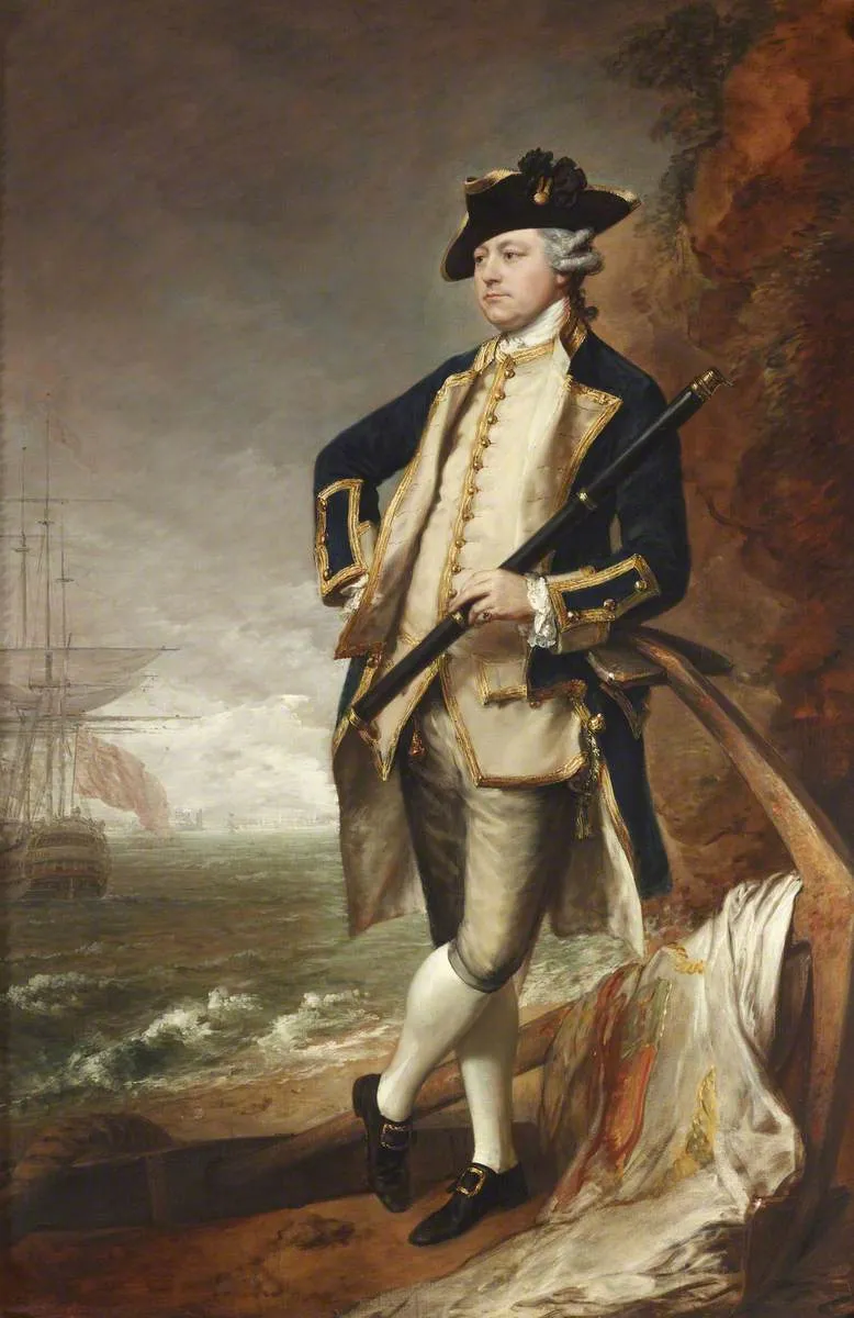 Commodore the Hon. Augustus Hervey, later Vice-Admiral, and 3rd Earl of Bristol (1724-1779) (1767) by Thomas Gainsborough — original painting reproduced as a hand-painted oil on canvas