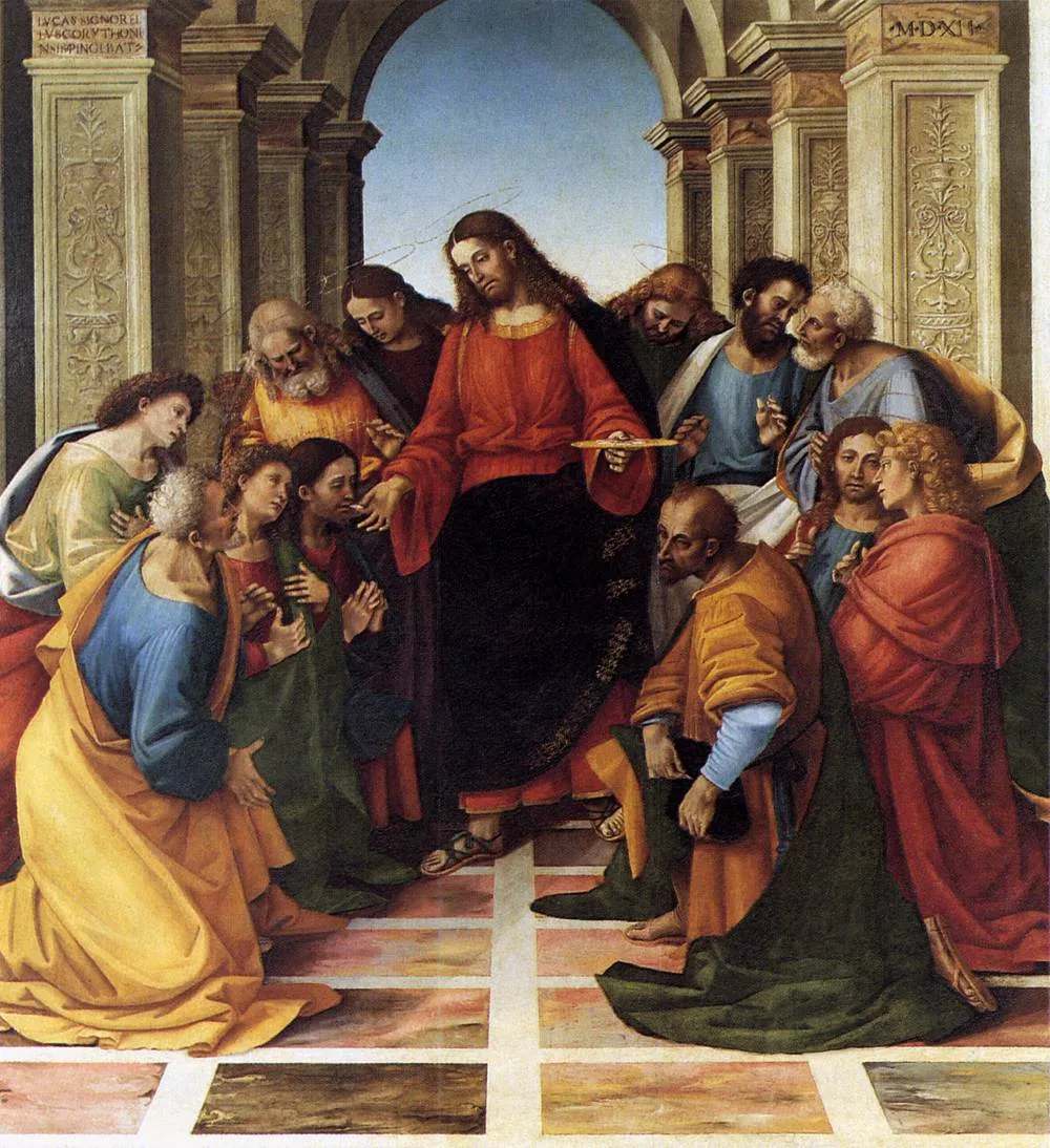 Communion of the Apostles (Signorelli) (1512) by Luca Signorelli — original painting reproduced as a hand-painted oil on canvas