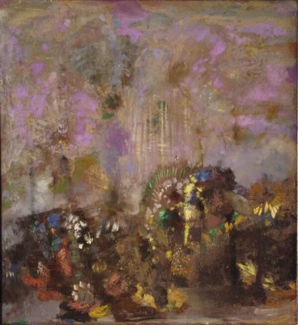 Composition: Flowers by Odilon Redon — original painting reproduced as a hand-painted oil on canvas