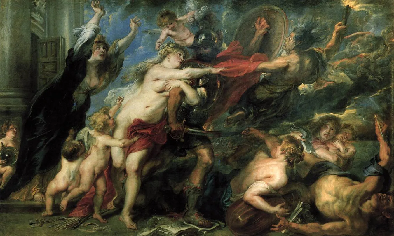 Consequences of War (1637) by Peter Paul Rubens — original painting reproduced as a hand-painted oil on canvas
