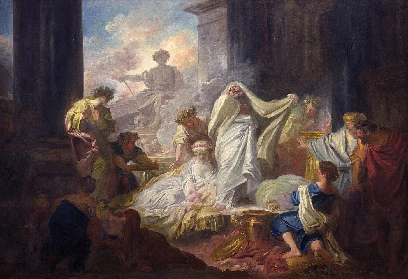 Corésus et Callirrhoé, esquisse (1765) by Jean-Honoré Fragonard — original painting reproduced as a hand-painted oil on canvas