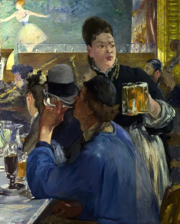 Corner of a Café-Concert (1880) by Édouard Manet — original painting reproduced as a hand-painted oil on canvas