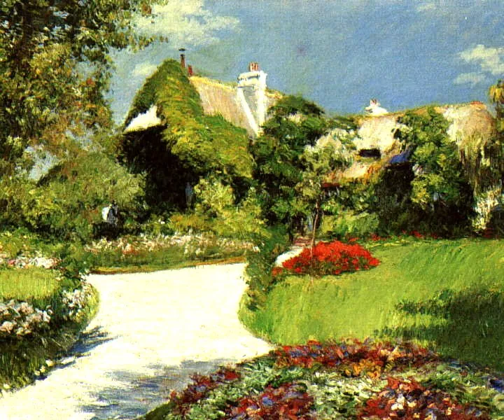Cottage in Trouville (1882) by Gustave Caillebotte — original painting reproduced as a hand-painted oil on canvas
