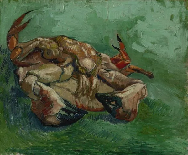 Crab on its Back (1887) by Vincent van Gogh — original painting reproduced as a hand-painted oil on canvas