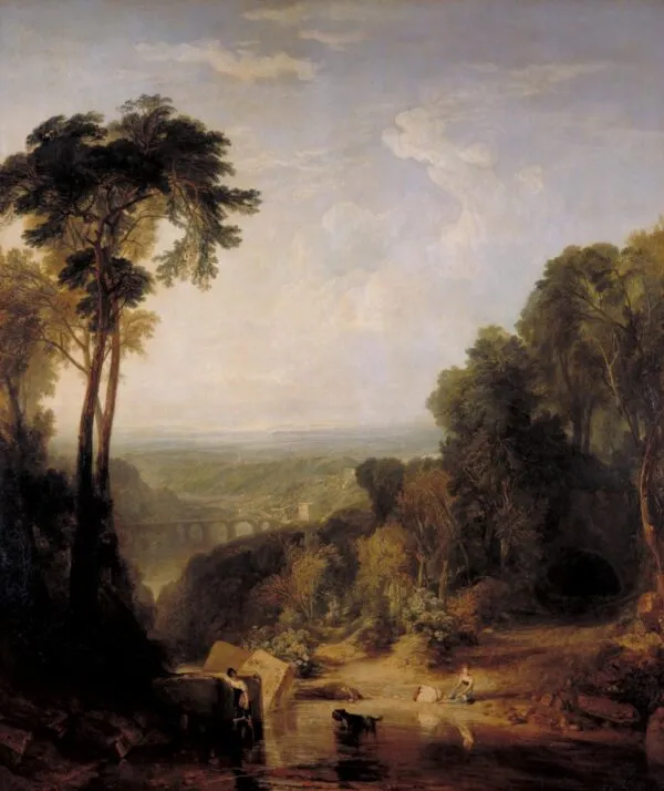 Crossing the Brook (1815) by J. M. W. Turner — original painting reproduced as a hand-painted oil on canvas