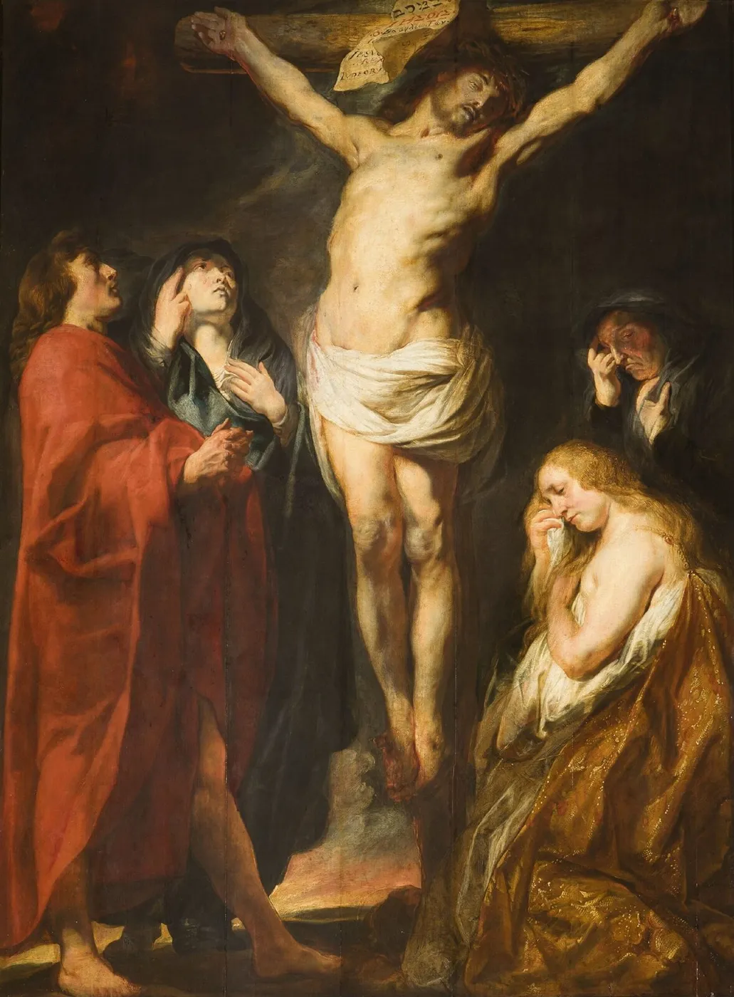 Crucifixion of Jesus (1618) by Jacob Jordaens — original painting reproduced as a hand-painted oil on canvas