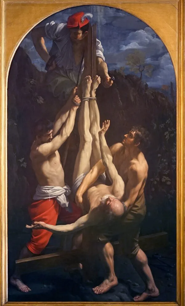 Crucifixion of Saint Peter (1604) by Guido Reni — original painting reproduced as a hand-painted oil on canvas