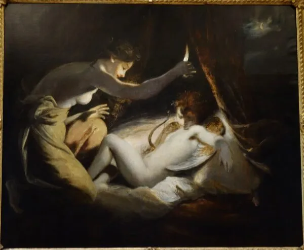 Cupid and Psyche (1789) by Joshua Reynolds — original painting reproduced as a hand-painted oil on canvas