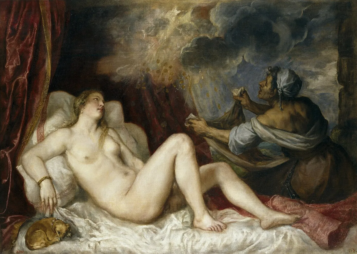 Danaë (1560) by Titian — original painting reproduced as a hand-painted oil on canvas