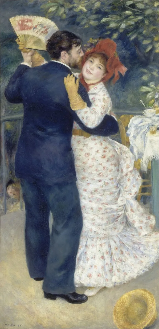 Dance in the Country (1883) by Pierre-Auguste Renoir — original painting reproduced as a hand-painted oil on canvas