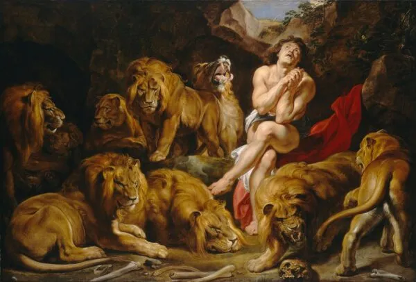 Daniel in the Lions' Den (1615) by Peter Paul Rubens — original painting reproduced as a hand-painted oil on canvas