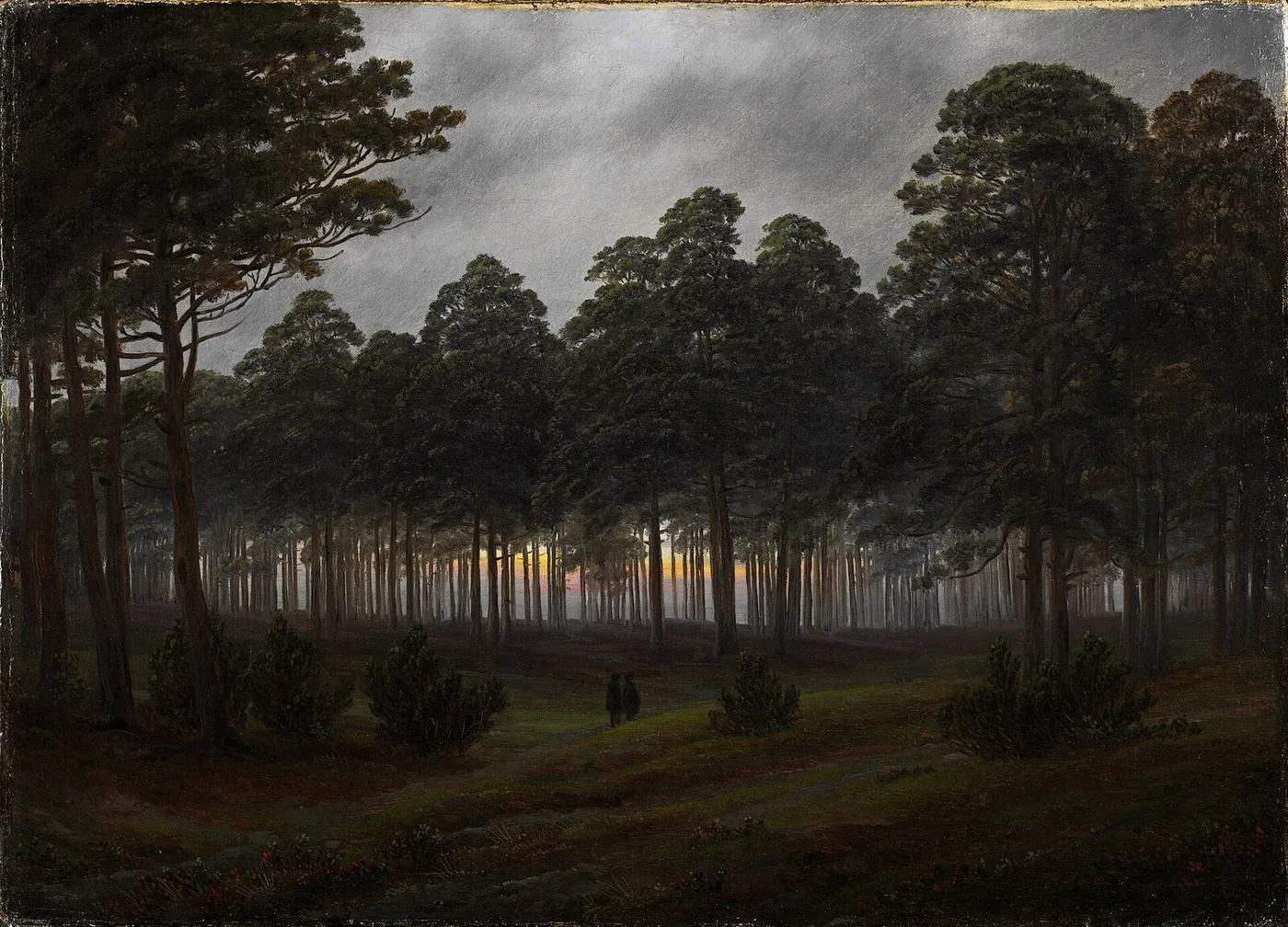 Daytime cycle: The Evening (1821) by Caspar David Friedrich — original painting reproduced as a hand-painted oil on canvas