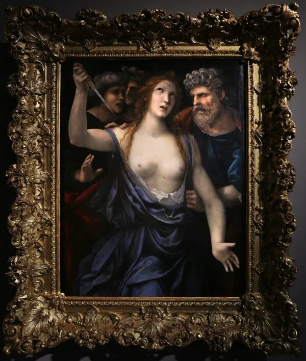 Death of Lucretia (1515) by Il Sodoma — original painting reproduced as a hand-painted oil on canvas