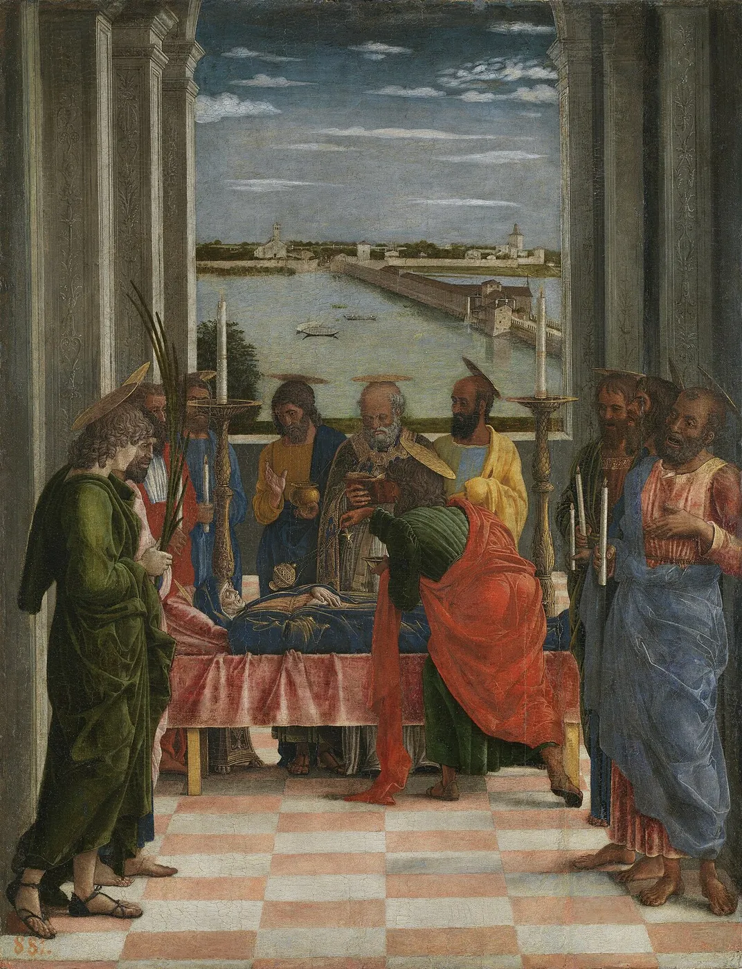 Death of the Virgin (1462) by Andrea Mantegna — original painting reproduced as a hand-painted oil on canvas