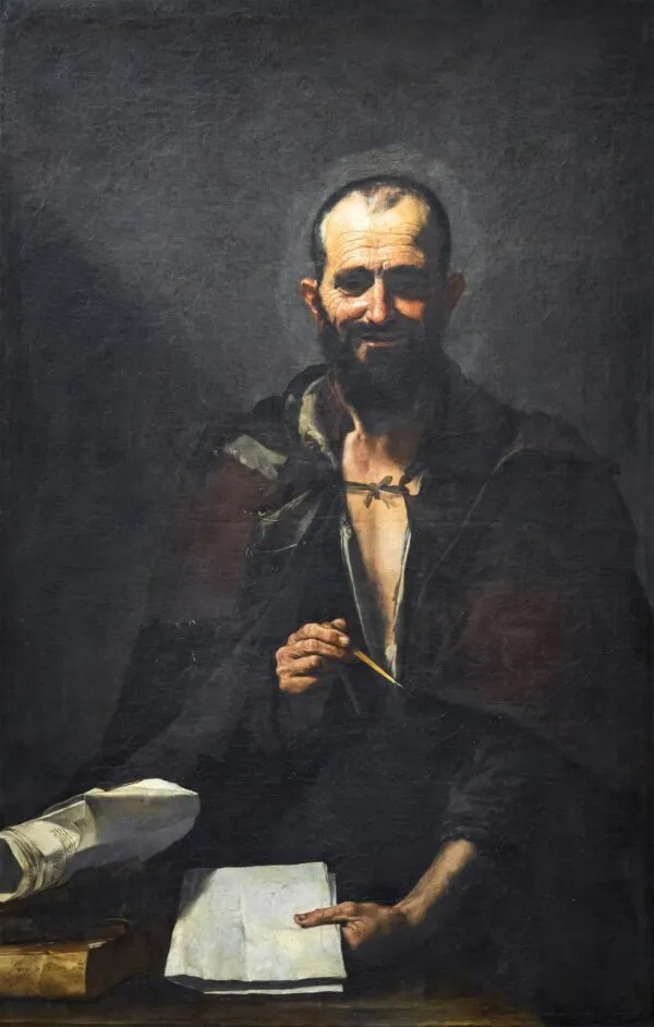 Democritus (1630) by Jusepe de Ribera — original painting reproduced as a hand-painted oil on canvas