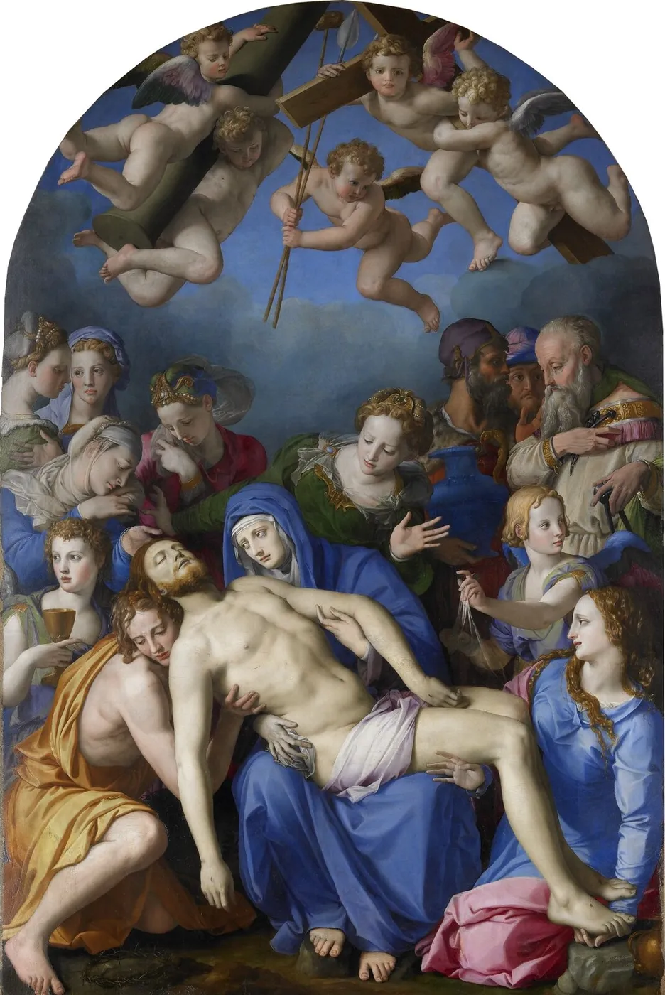 Deposition of Christ (1543) by Bronzino — original painting reproduced as a hand-painted oil on canvas