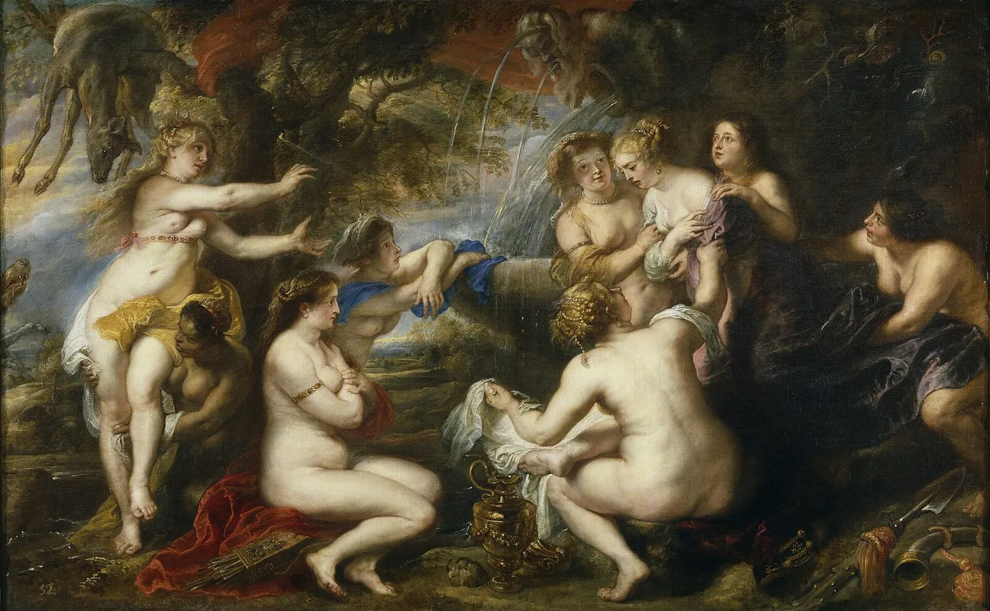 Diana and Callisto (1635) by Peter Paul Rubens — original painting reproduced as a hand-painted oil on canvas