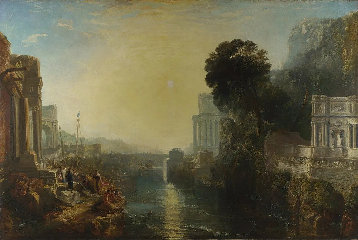 Dido building Carthage (1815) by J. M. W. Turner — original painting reproduced as a hand-painted oil on canvas