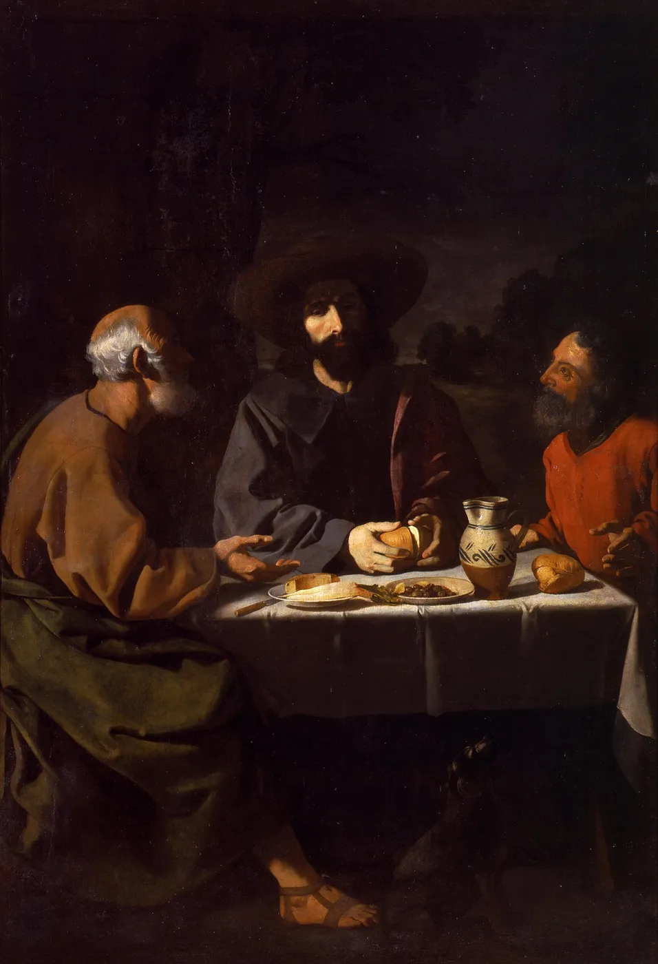 Dinner at Emmaus (1639) by Francisco de Zurbarán — original painting reproduced as a hand-painted oil on canvas