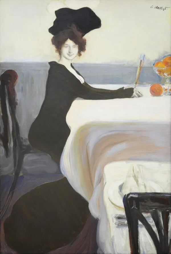 Dinner (1902) by Léon Bakst — original painting reproduced as a hand-painted oil on canvas