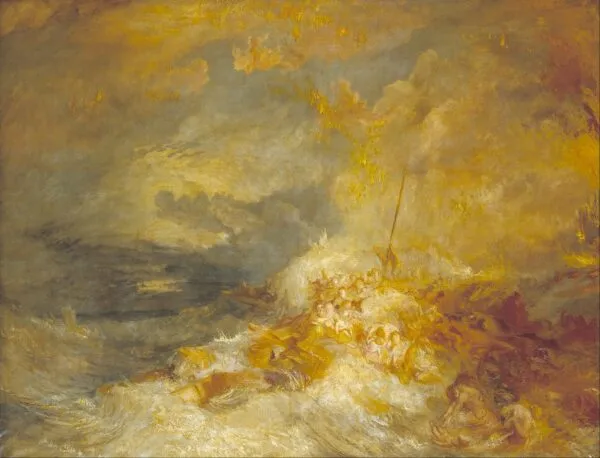 Disaster at Sea (1835) by J. M. W. Turner — original painting reproduced as a hand-painted oil on canvas