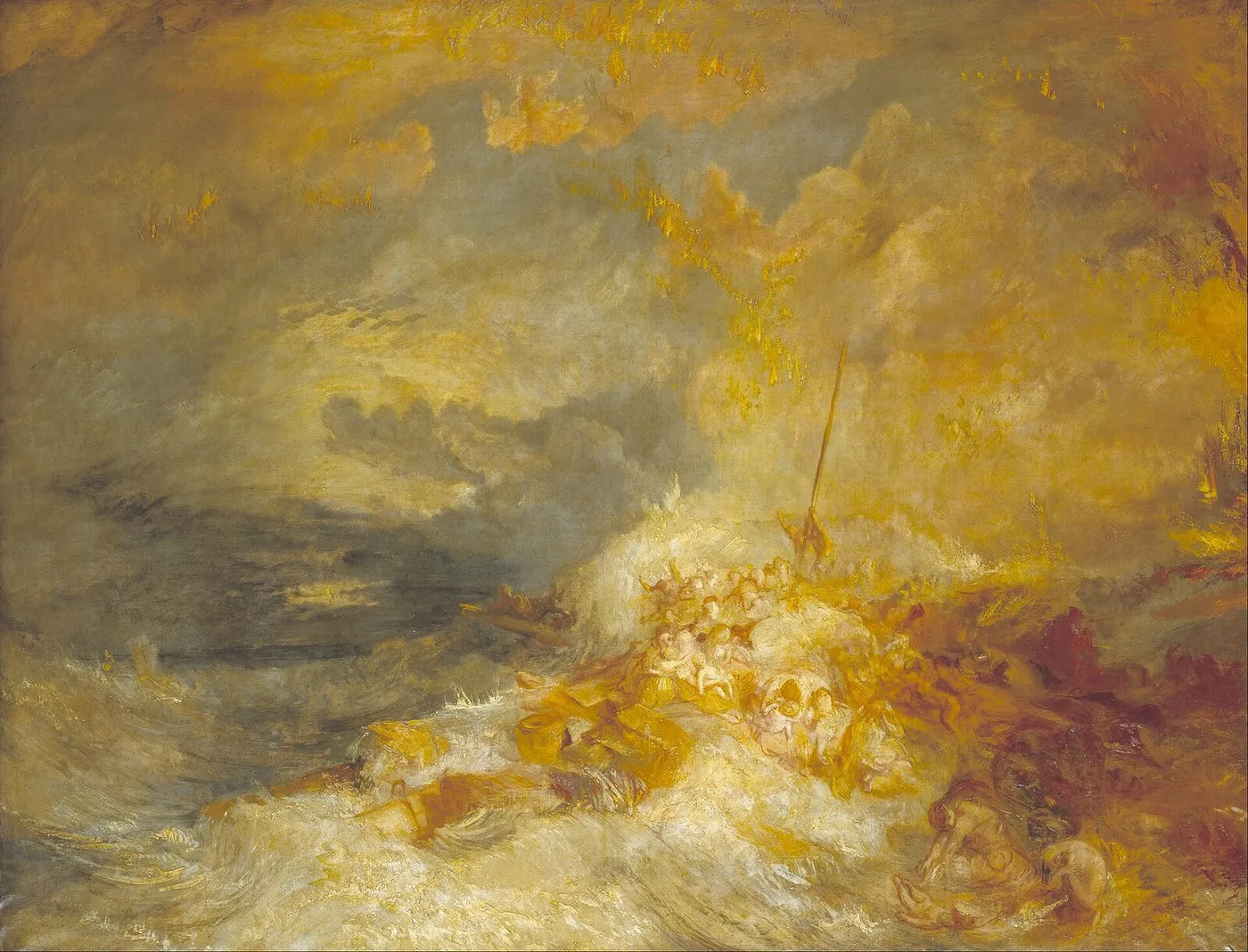 Disaster at Sea (1835) by J. M. W. Turner — original painting reproduced as a hand-painted oil on canvas