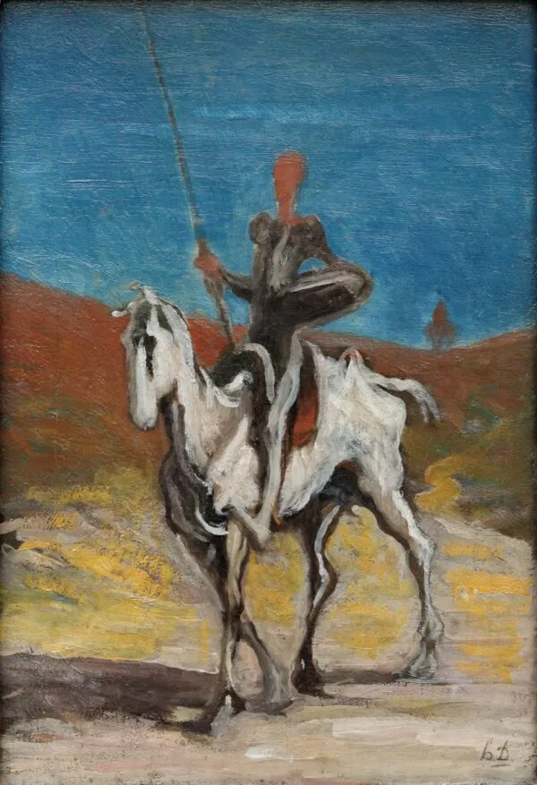 Don Quijote and Sancho Panza (1868) by Honoré Daumier — original painting reproduced as a hand-painted oil on canvas