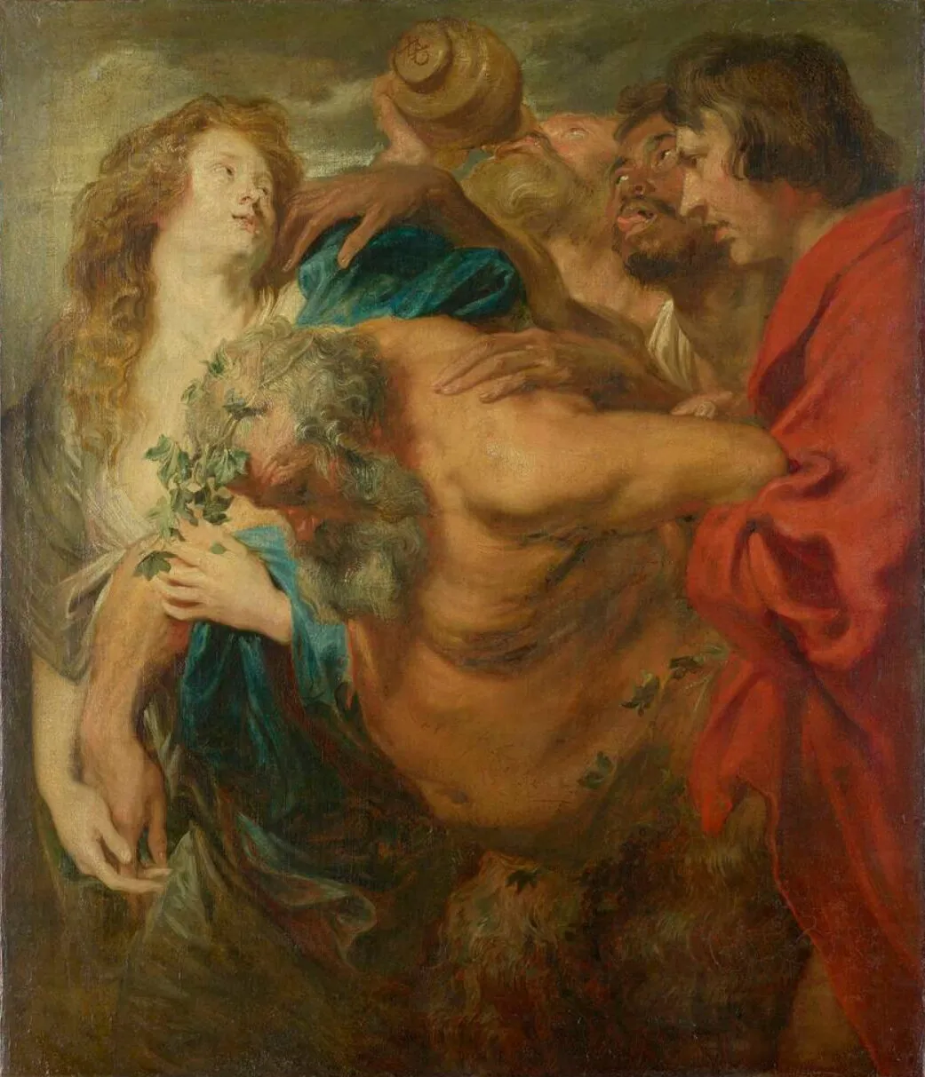 Drunken Silenus (1619) by Anthony van Dyck — original painting reproduced as a hand-painted oil on canvas