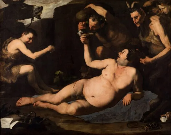 Drunken Silenus (1626) by Jusepe de Ribera — original painting reproduced as a hand-painted oil on canvas