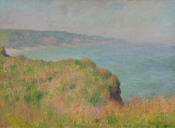 Edge of the Cliff at Pourville (1882) by Claude Monet — original painting reproduced as a hand-painted oil on canvas