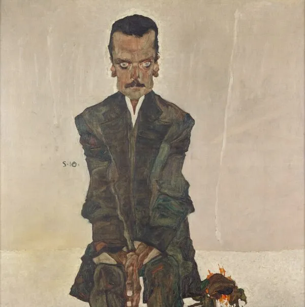 Eduard Kosmack (1910) by Egon Schiele — original painting reproduced as a hand-painted oil on canvas
