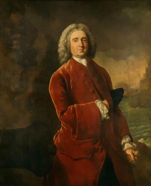 Edward Vernon (1753) by Thomas Gainsborough — original painting reproduced as a hand-painted oil on canvas