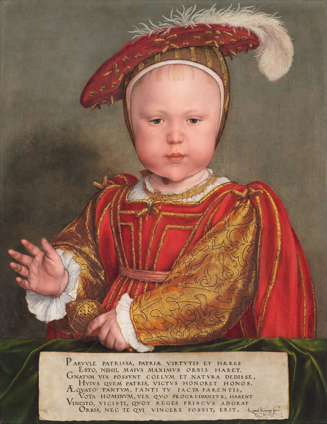 Edward VI as a Child (1538) by Hans Holbein the Younger — original painting reproduced as a hand-painted oil on canvas