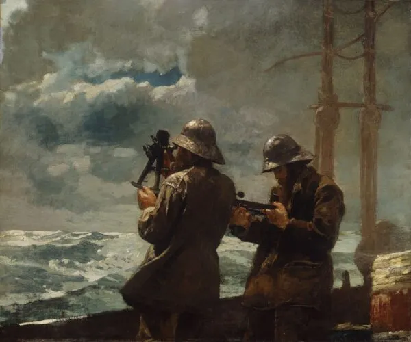 Eight Bells (1886) by Winslow Homer — original painting reproduced as a hand-painted oil on canvas