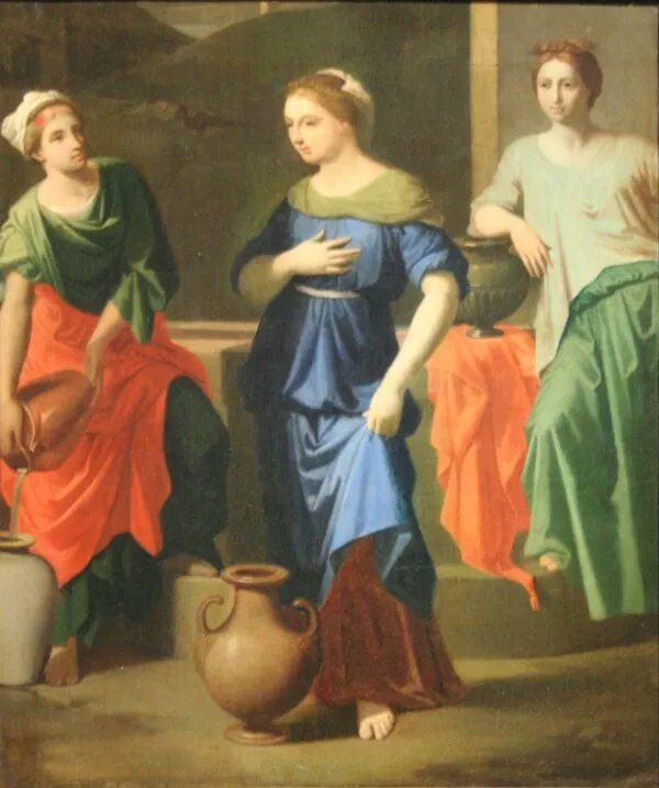 Eliezer et Rébecca (1800) by Jean-Auguste-Dominique Ingres — original painting reproduced as a hand-painted oil on canvas