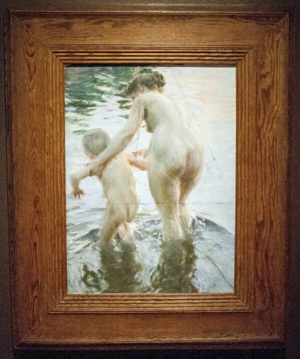 En premiär (1888) by Anders Zorn — original painting reproduced as a hand-painted oil on canvas