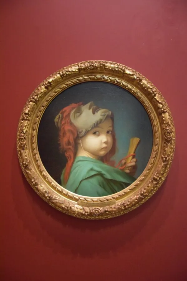 Enfant avec un masque (1840) by Jean-Léon Gérôme — original painting reproduced as a hand-painted oil on canvas