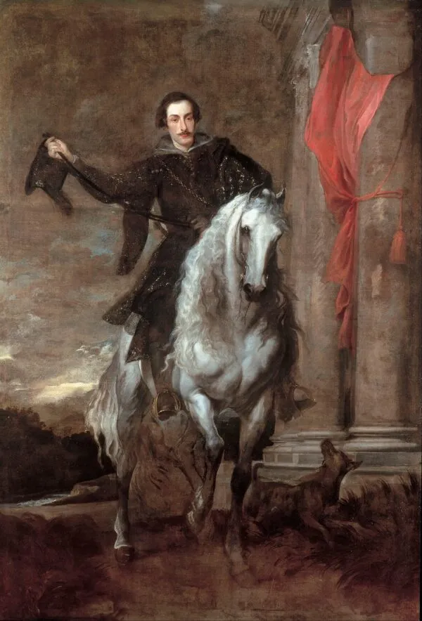 Equestrian portrait of Anton Giulio Brignole-Sale (1627) by Anthony van Dyck — original painting reproduced as a hand-painted oil on canvas