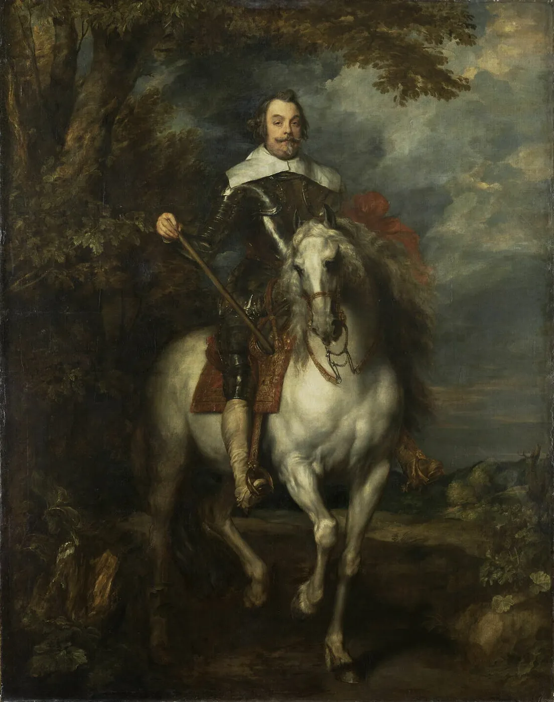 Equestrian portrait of Francisco de Moncada (1634) by Anthony van Dyck — original painting reproduced as a hand-painted oil on canvas