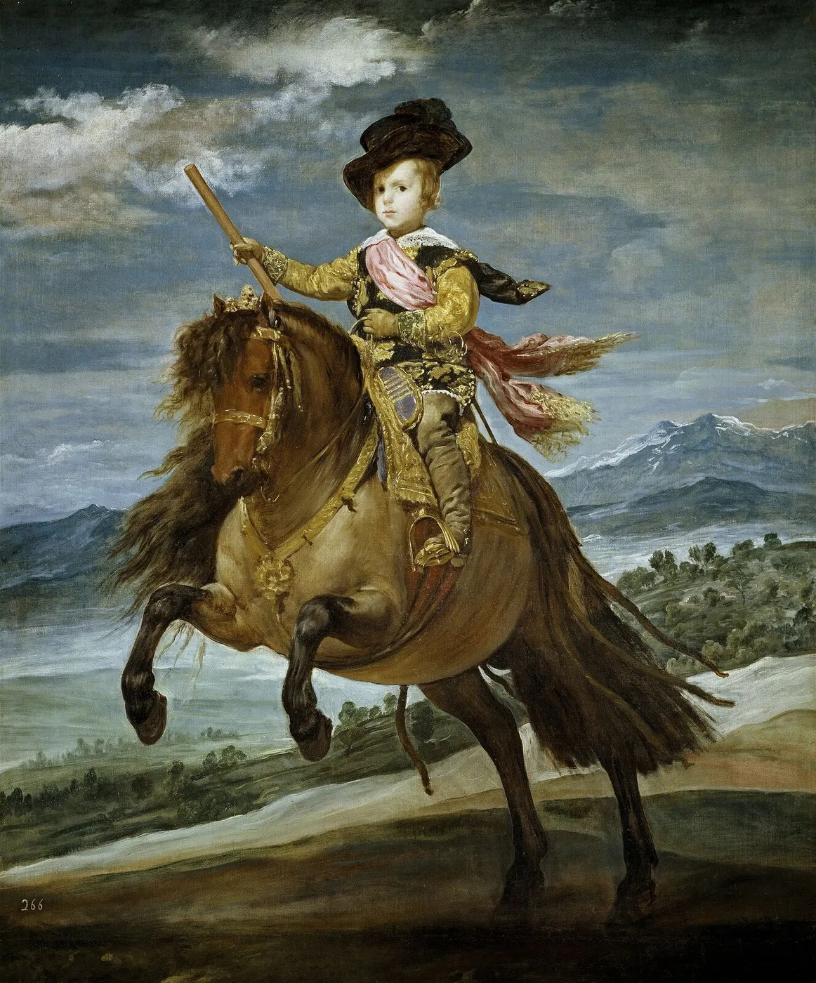 Equestrian Portrait of Prince Balthasar Charles (1634) by Diego Velázquez — original painting reproduced as a hand-painted oil on canvas
