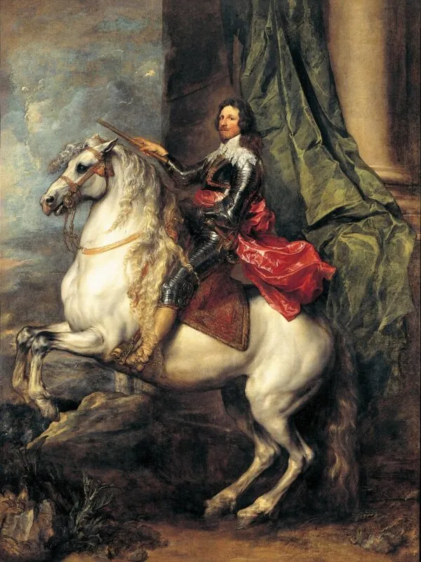 Equestrian portrait of Prince Tomaso of Savoy-Carignan (1634) by Anthony van Dyck — original painting reproduced as a hand-painted oil on canvas