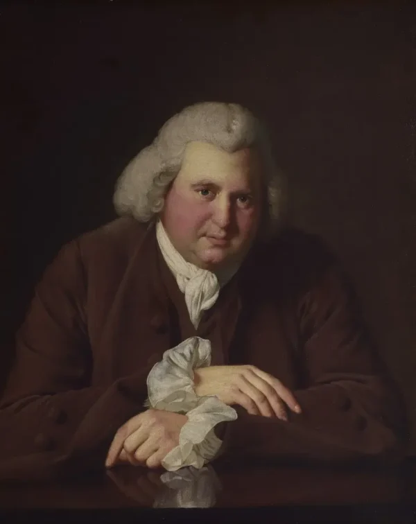 Erasmus Darwin (1731–1802) (1770) by Joseph Wright of Derby — original painting reproduced as a hand-painted oil on canvas