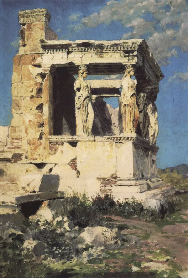 Erechtheion (1882) by Vasily Polenov — original painting reproduced as a hand-painted oil on canvas
