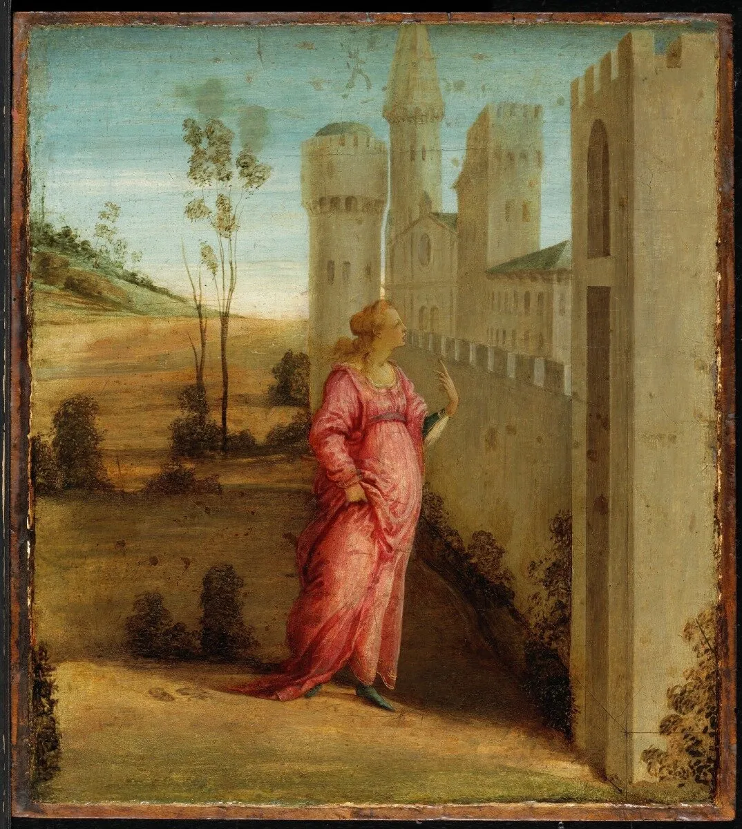 Esther at the Palace Gate (1475) by Sandro Botticelli — original painting reproduced as a hand-painted oil on canvas
