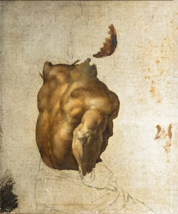 Étude de dos pour Le Radeau de la Méduse (1819) by Théodore Géricault — original painting reproduced as a hand-painted oil on canvas