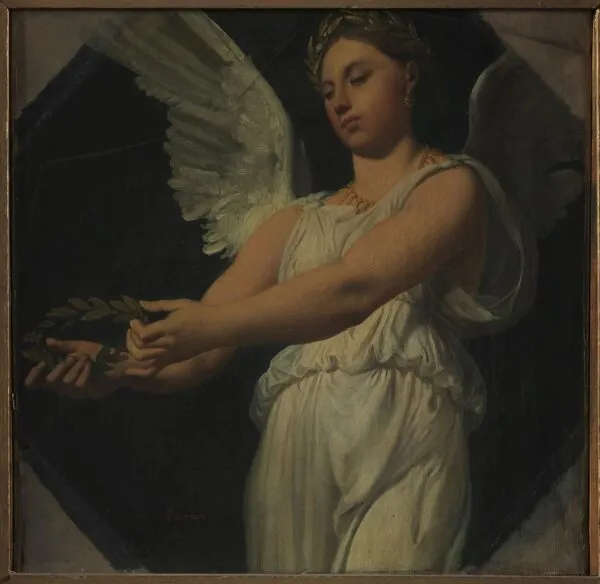 Étude pour L'Apothéose d'Homère (1827) by Jean-Auguste-Dominique Ingres — original painting reproduced as a hand-painted oil on canvas