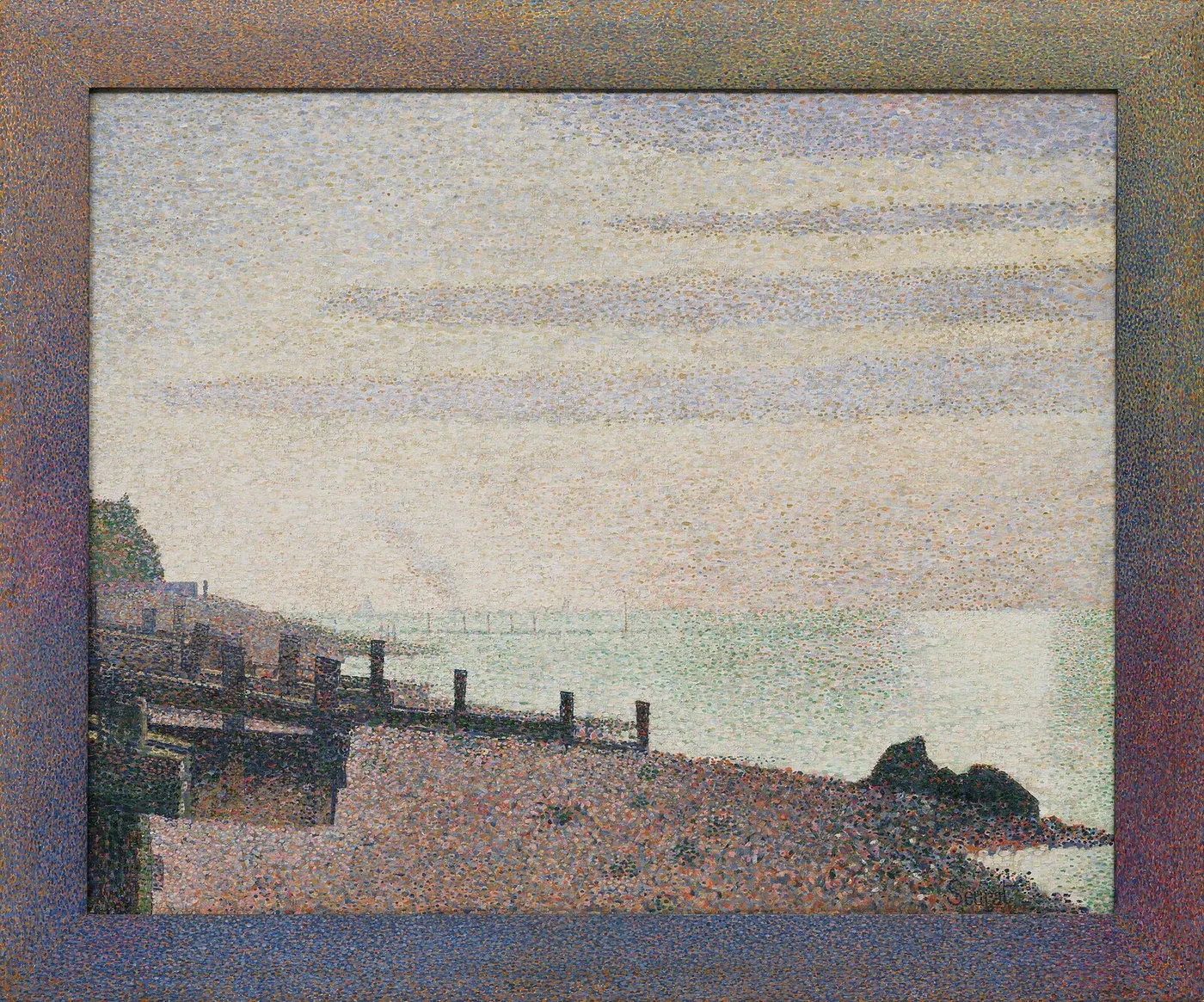 Evening, Honfleur (1886) by Georges Seurat — original painting reproduced as a hand-painted oil on canvas