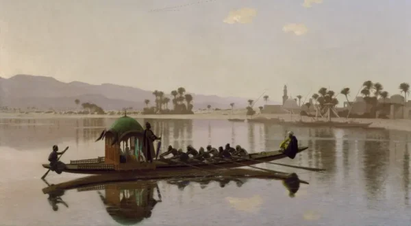 Excursion of the Harem (1869) by Jean-Léon Gérôme — original painting reproduced as a hand-painted oil on canvas