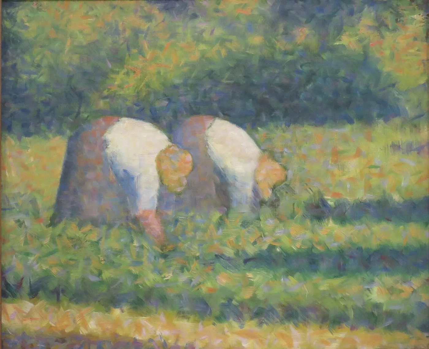Farm Women at Work (1882) by Georges Seurat — original painting reproduced as a hand-painted oil on canvas