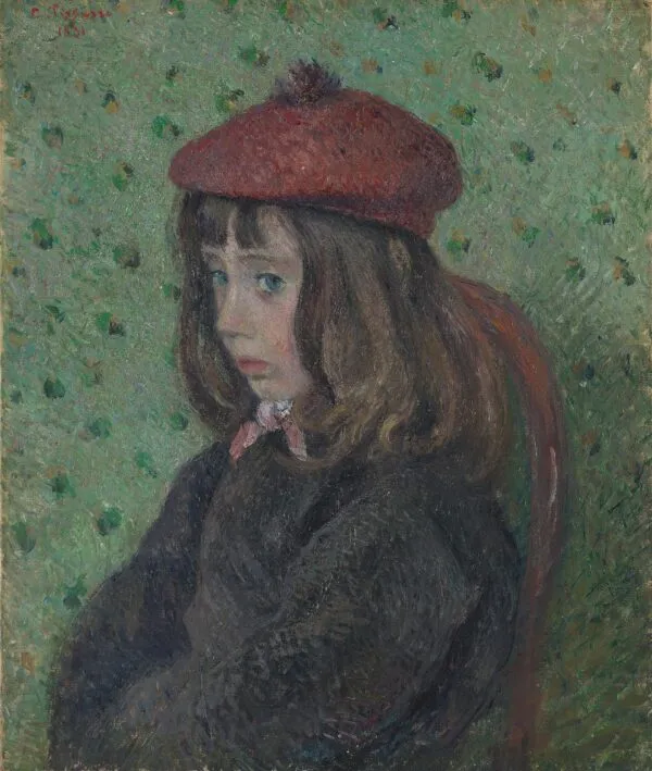 Felix Pissarro Wearing a Red Beret (1881) by Camille Pissarro — original painting reproduced as a hand-painted oil on canvas